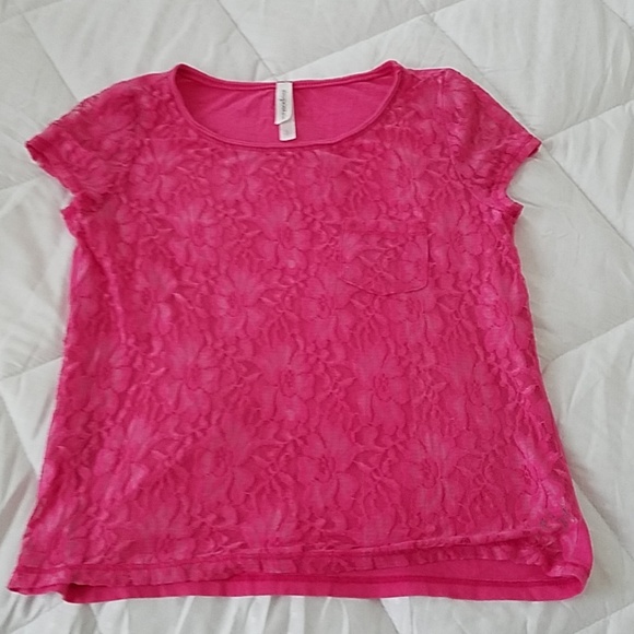 Aeropostale Pink Tee Mesh Front- S/P Girls - Picture 3 of 5